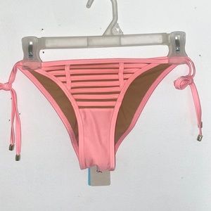 Beach Bunny Pink & Brown Bathing Suit Bottoms Brand New W Tags